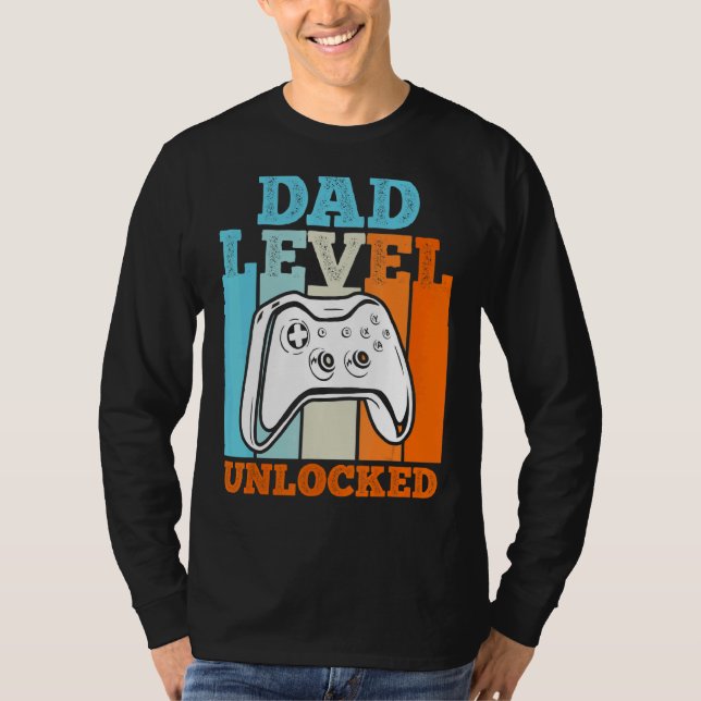 Männlicher Vater Ebene entsperrt Vater zu sein Dad T-Shirt (Vorderseite)