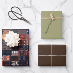 Männliches Faux-Glas-Mosaik-Sophistication-Design Geschenkpapier Set