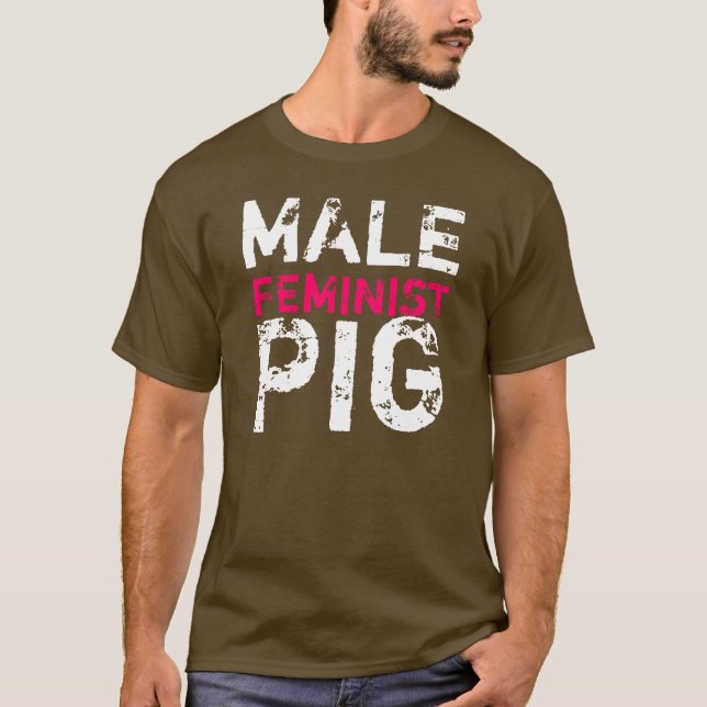 Männliches feministisches Schwein T-Shirt (Vorderseite)