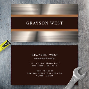 Männliches gebürstetes Metall modernes Bauwesen Visitenkarte