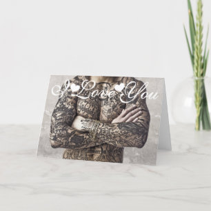 Männliches Körper-Tattoo-Foto Bild Ich liebe dich Karte