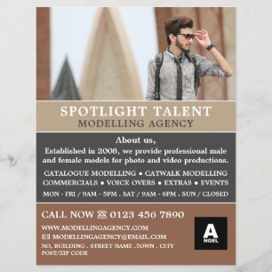 Männliches Model, Modelagentur, Modelagent Flyer