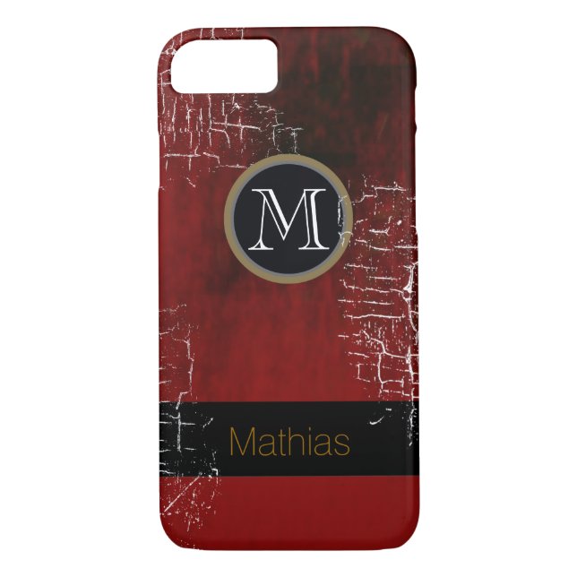 männliches Monogramm Case-Mate iPhone Hülle (Rückseite)