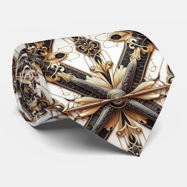 Männliches schwarzes und goldenes Flugzeug Jet Krawatte (Gerollt)