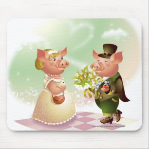 Männliches Schwein gibt einem weiblichen Schwein Mousepad