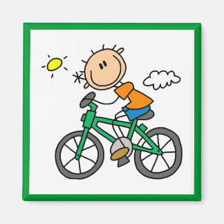 Männliches Strichmännchen Fahrradfahren - Hemden u Magnet