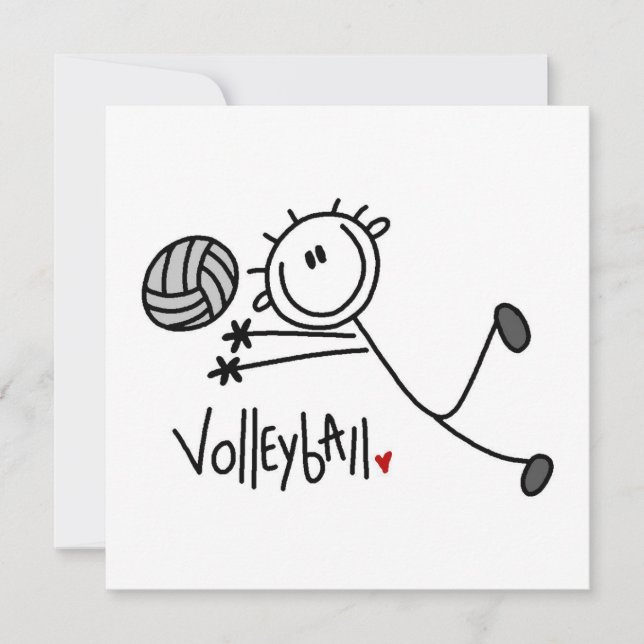 Männliches Strichmännchen Volleyball (Vorderseite)