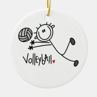 Männliches Strichmännchen Volleyball Keramikornament