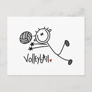 Männliches Strichmännchen Volleyball Postkarte