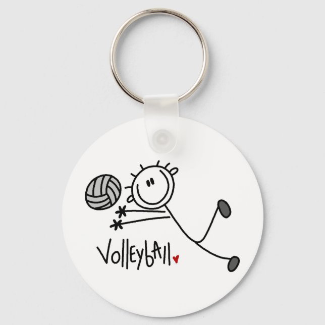 Männliches Strichmännchen Volleyball Schlüsselanhänger (Vorderseite)