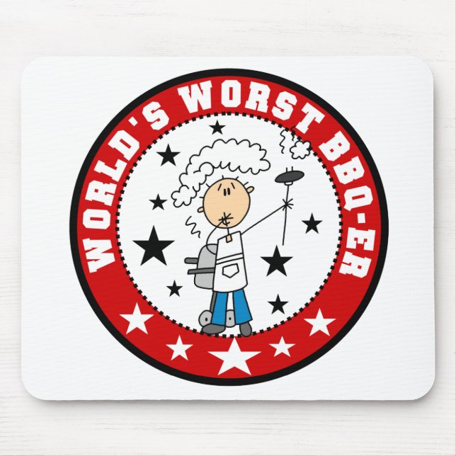 Männliches Welt-Schlechtestes-BBQ-Mauspad Mousepad (Vorne)