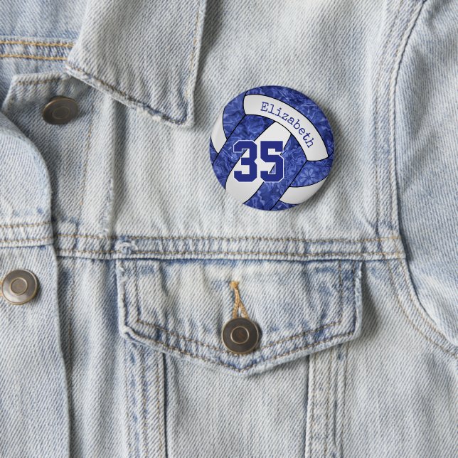 Mannschaftsfarben in mädchenblauem Weiß Button (Beispiel)