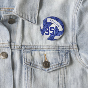 Mannschaftsfarben in mädchenblauem Weiß Button