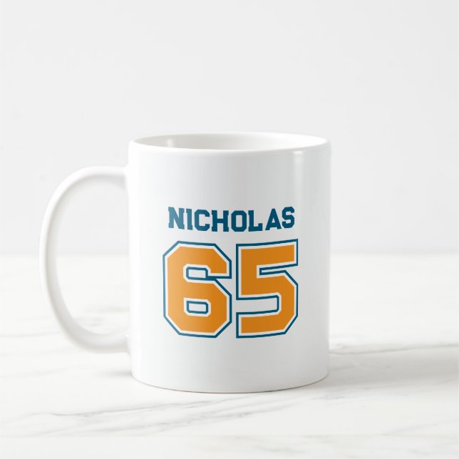 Mannschaftsfarben Trikotnummer Kaffeetasse (Links)