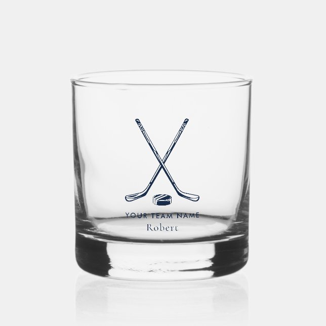 Mannschaftsname Eishockey Personalisiert geben Whiskyglas (Vorderseite)