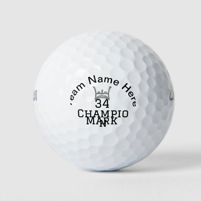Mannschaftsname hinzufügen Spielername Datum Sport Golfball (Vorderseite)