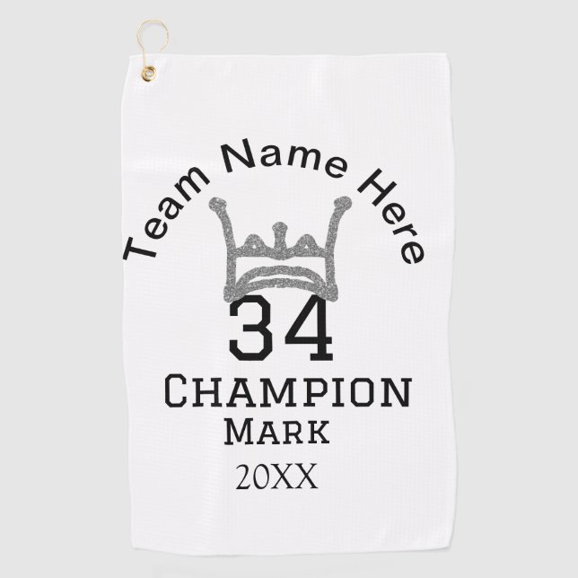 Mannschaftsname hinzufügen Spielername Datum Sport Golfhandtuch (Vorderseite)