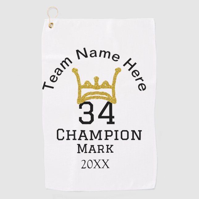 Mannschaftsname hinzufügen Spielername Datum Sport Golfhandtuch (Vorderseite)