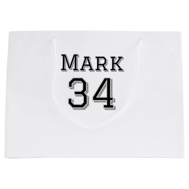 Mannschaftsname hinzufügen Spielername Datum Sport Große Geschenktüte (Vorderseite)