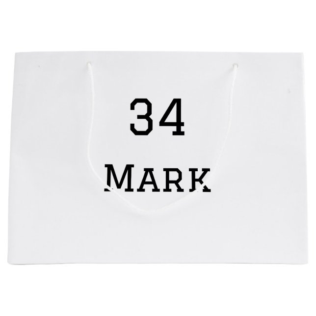 Mannschaftsname hinzufügen Spielername Datum Sport Große Geschenktüte (Vorderseite)