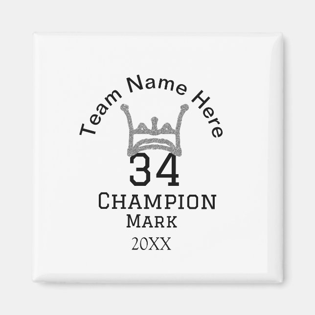 Mannschaftsname hinzufügen Spielername Datum Sport Magnet (Vorne)