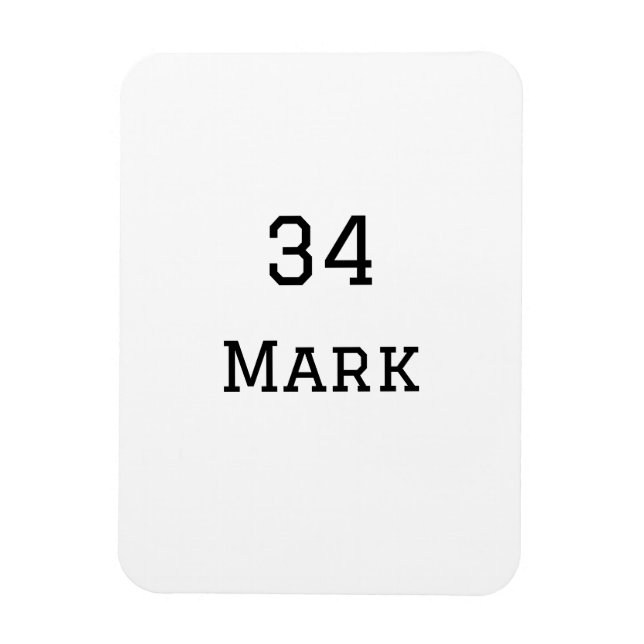 Mannschaftsname hinzufügen Spielername Datum Sport Magnet (Vertikal)