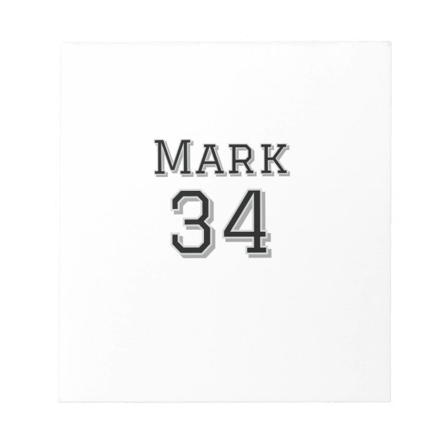 Mannschaftsname hinzufügen Spielername Datum Sport Notizblock (Vorderseite)