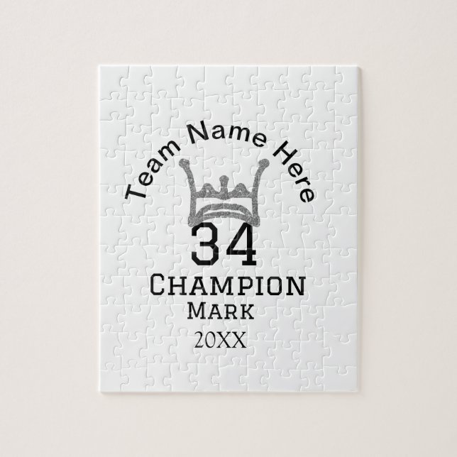 Mannschaftsname hinzufügen Spielername Datum Sport Puzzle (Vertikal)