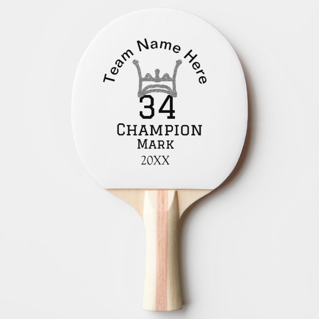 Mannschaftsname hinzufügen Spielername Datum Sport Tischtennis Schläger (Vorderseite)
