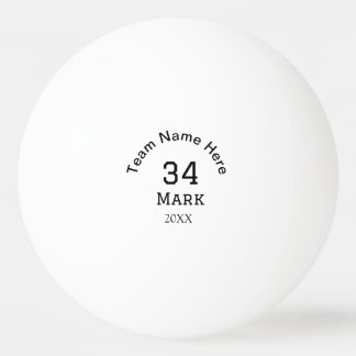 Mannschaftsname hinzufügen Spielername Datum Sport Tischtennisball
