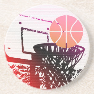Mannschaftssport-Ball-Basketball-Netz-Zug-Spiel Untersetzer