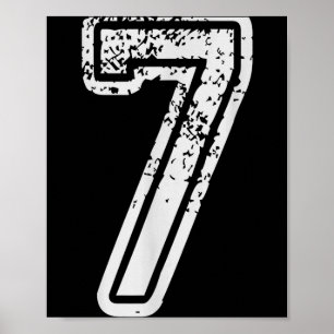 Mannschaftstrikots Uniform Nummer 7 sieben Schul S Poster