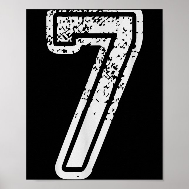 Mannschaftstrikots Uniform Nummer 7 sieben Schul S Poster (Vorne)