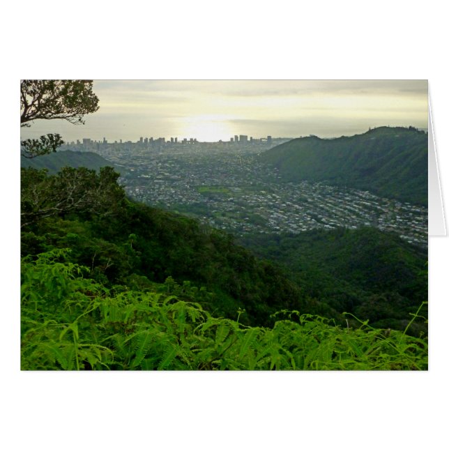 Manoa Valley nach Waikiki (Vorderseite (Horizontal))