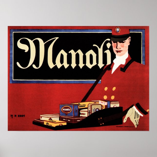 MANOLI Cigars Hans Rudi Erdt German Sachplakat Poster (Vorne)