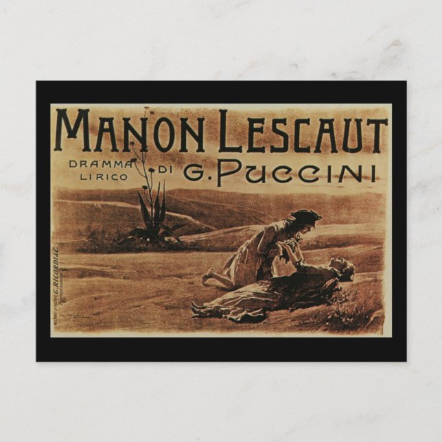Manon Lescaut Vintage Postkarte (Vorderseite)