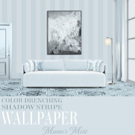 Manor Mist Six Inch Blue Shadow Stripe Tapete