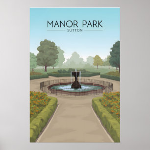 Manor Park Sutton Reiseplakat Poster