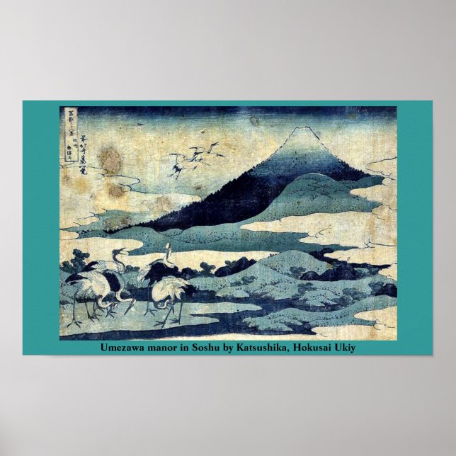 Manor Umezawa in Soshu von Katsushika, Hokusai Uki Poster (Vorne)