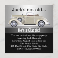 Mans Antique Car Geburtstagsparty