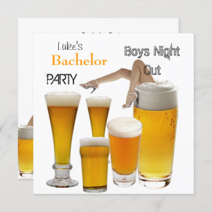 Mans Bachelor Party Beer Boys Night Legs Einladung