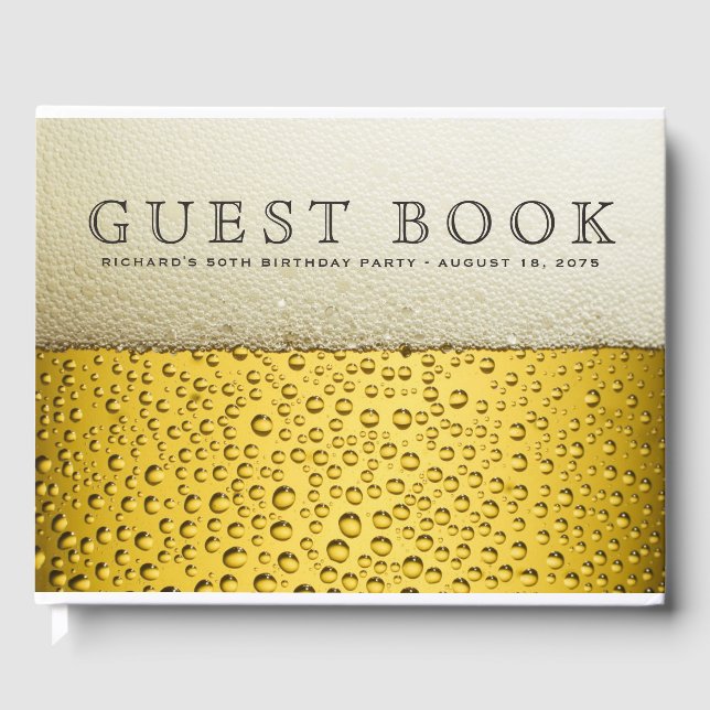 Mans Birthday Party Guest Book Gästebuch (Vorderseite)