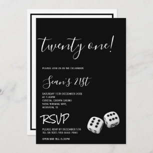 Man's Casino 21. Geburtstag Party Einladung