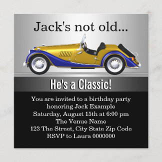 Mans Classic Car Geburtstagsparty Einladung
