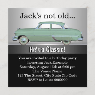 Mans Classic Car Geburtstagsparty Einladung