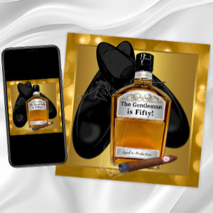 Mans Gold 50. Geburtstagsparty Einladung