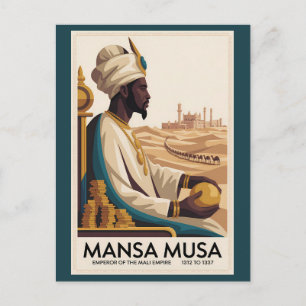 Mansa Musa Mali-Reich afrikanischer König Illustra Postkarte