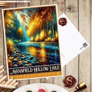 Mansfield Hollow Lake, Connecticut Malerei Postkarte