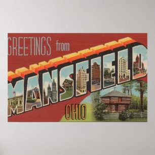 Mansfield, Ohio - Große Buchstabenszenen Poster