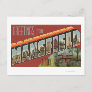 Mansfield, Ohio - Große Buchstabenszenen Postkarte